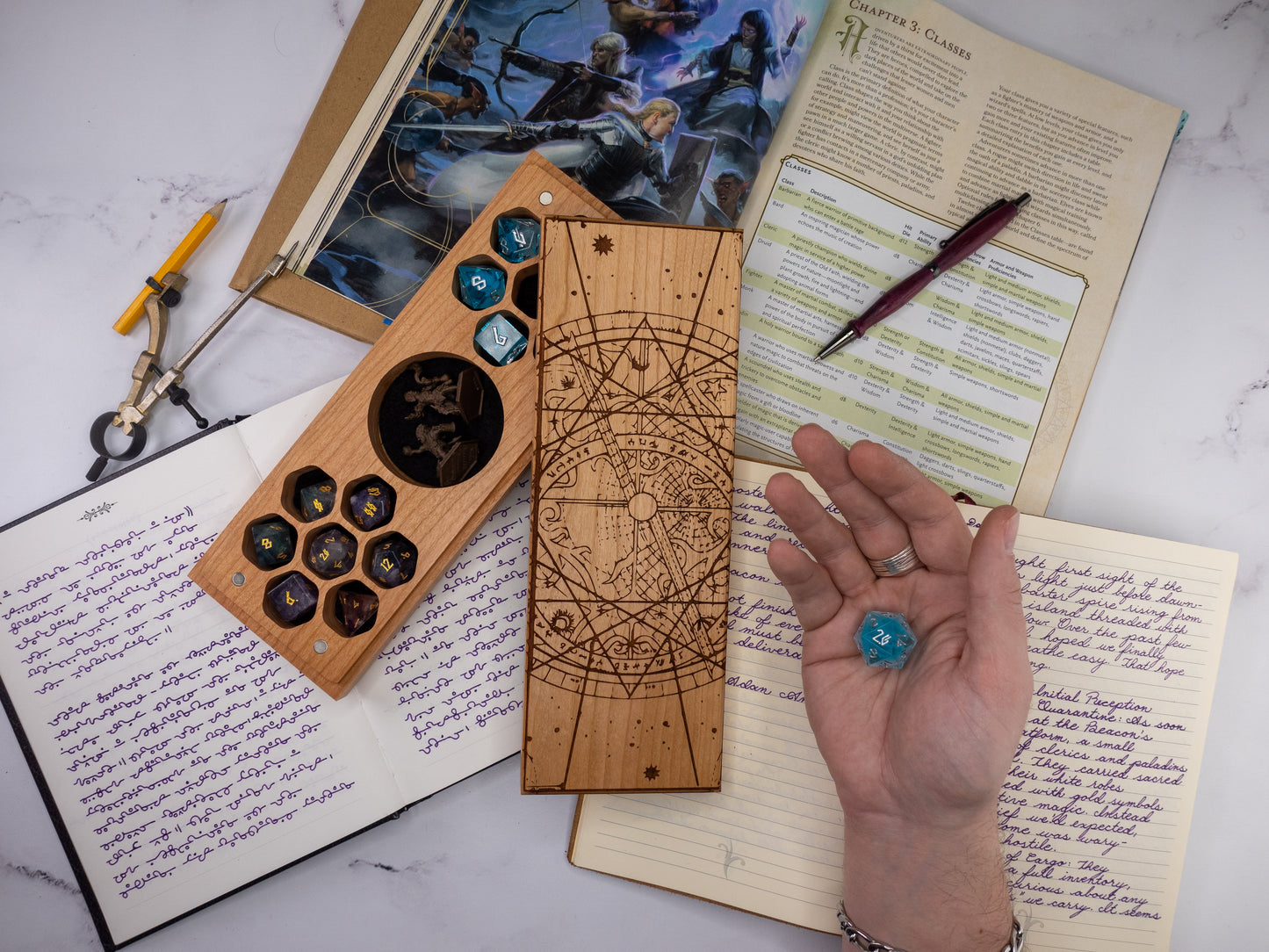Astrolabe | Engraved Dual Hex Dice Vault