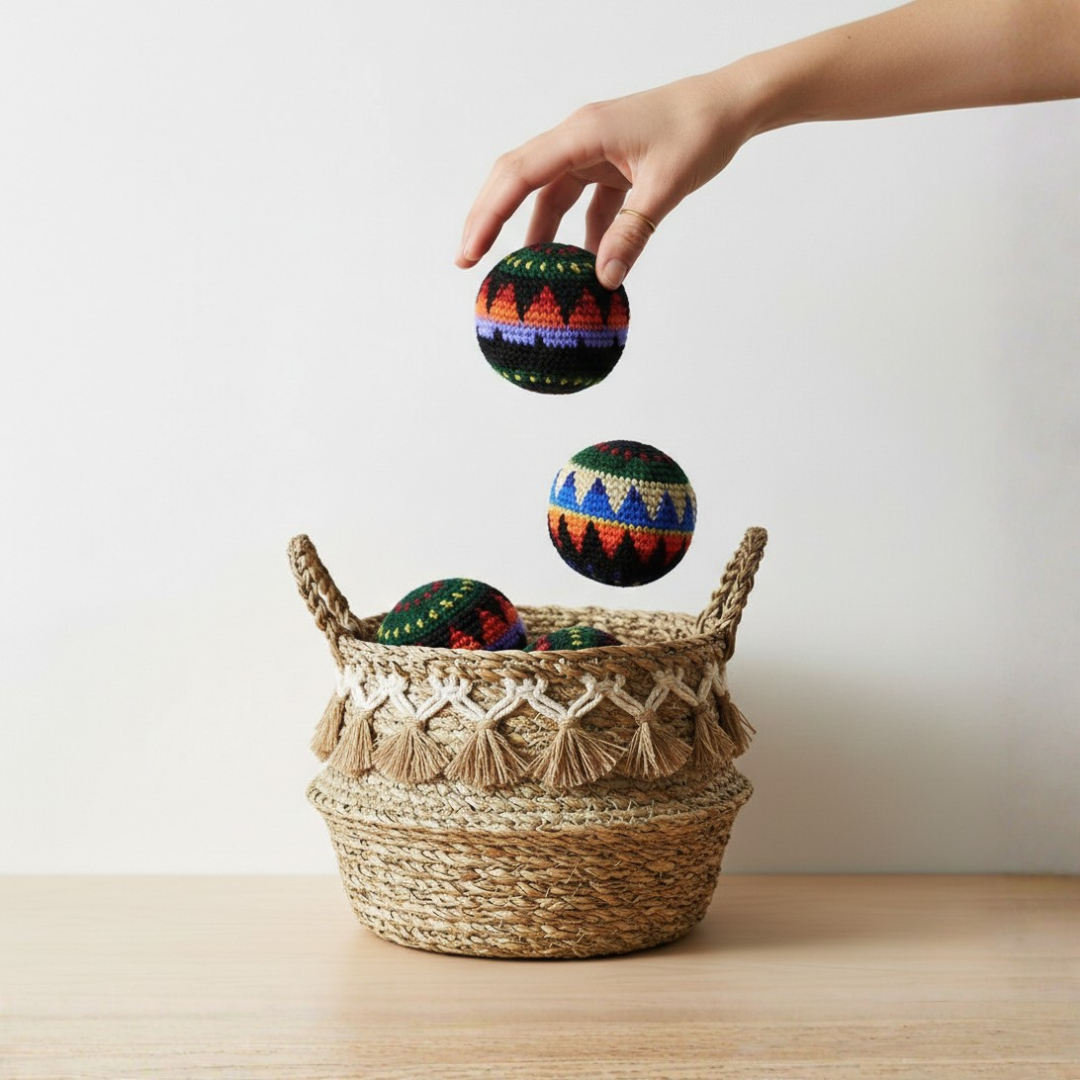 Crochet Multicolor Hacky Sack Stress Ball | Bocce Ball - Guatemala
