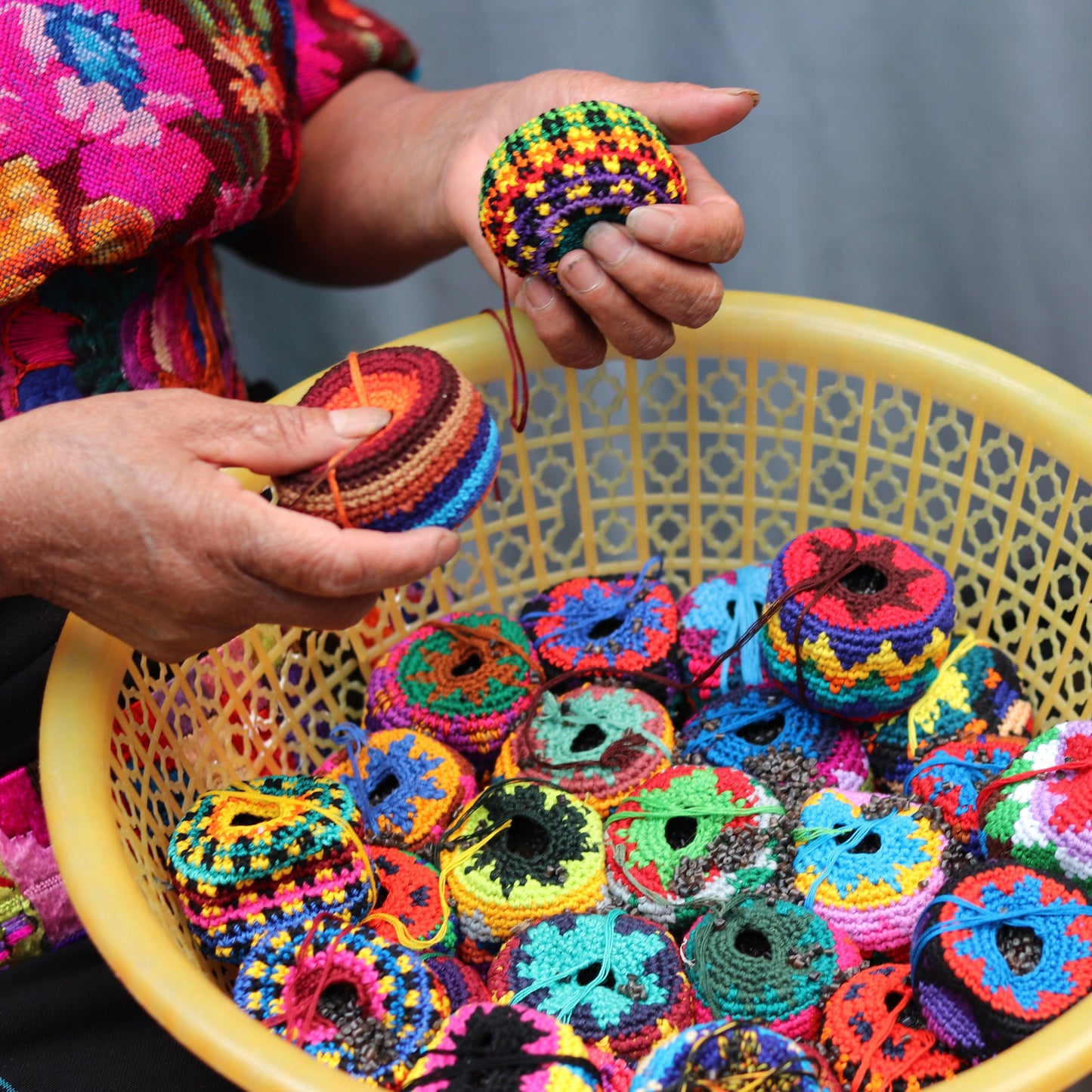 Crochet Multicolor Hacky Sack Stress Ball | Bocce Ball - Guatemala