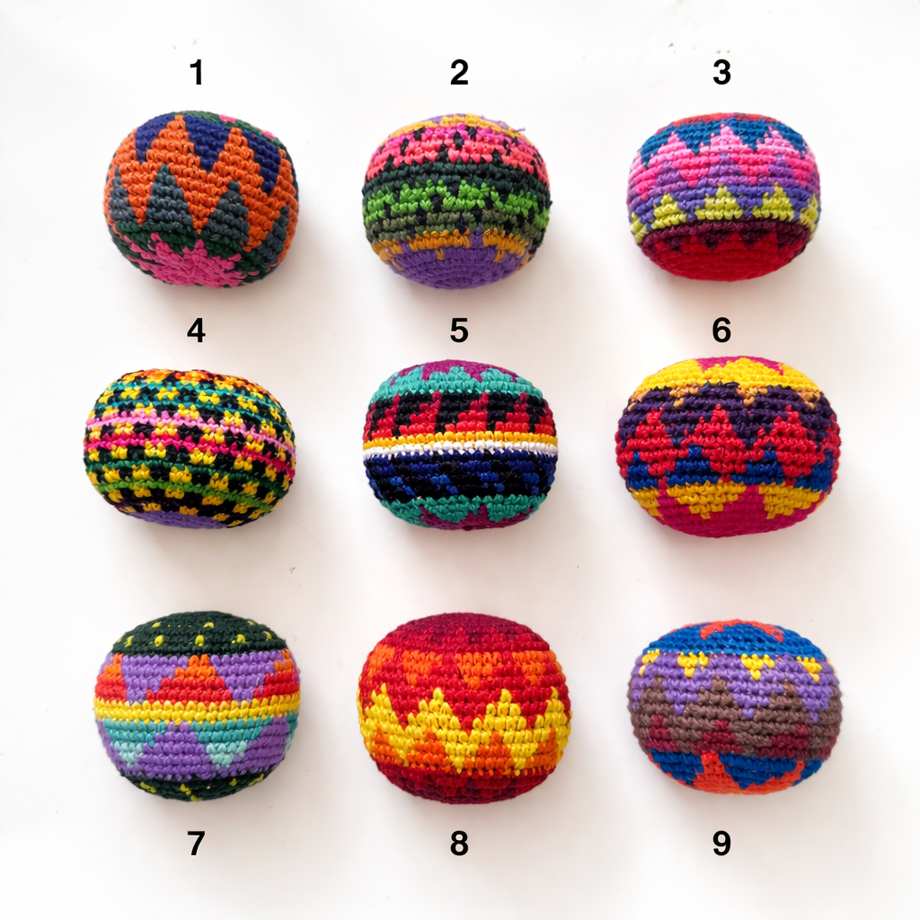 Crochet Multicolor Hacky Sack Stress Ball | Bocce Ball - Guatemala